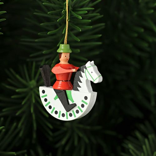 【xmas限定販売】《クリスマスオーナメント》 木馬に乗る人 赤