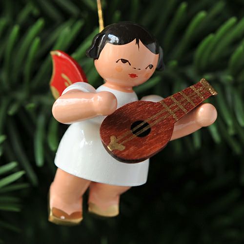 【xmas限定販売】《クリスマスオーナメント》 ウーリッヒ Uhlig 赤い羽根の天使 マンドリン