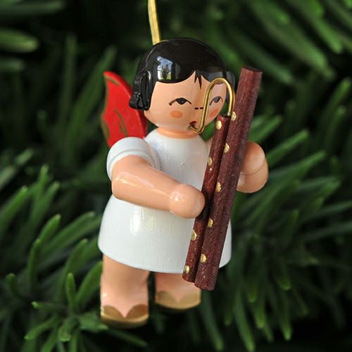 【xmas限定販売】《クリスマスオーナメント》 ウーリッヒ Uhlig 赤い羽根の天使 ファゴット