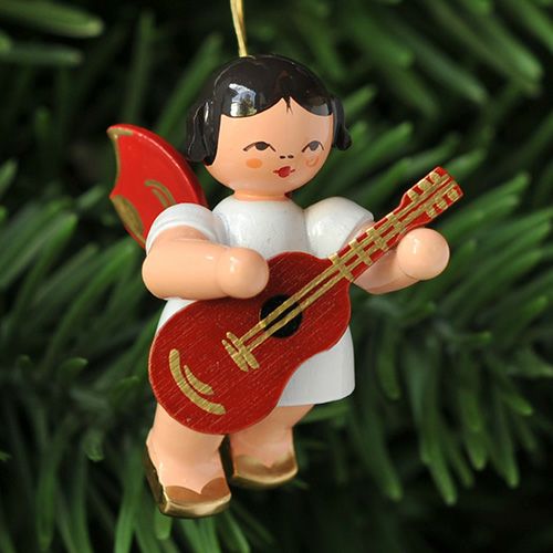 【xmas限定販売】《クリスマスオーナメント》 ウーリッヒ Uhlig 赤い羽根の天使 ギター