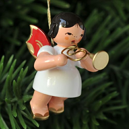 【xmas限定販売】《クリスマスオーナメント》 ウーリッヒ Uhlig 赤い羽根の天使 フリューゲルホルン