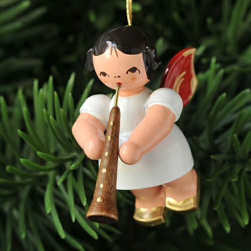 【xmas限定販売】《クリスマスオーナメント》 ウーリッヒ Uhlig 赤い羽根の天使 オーボエ