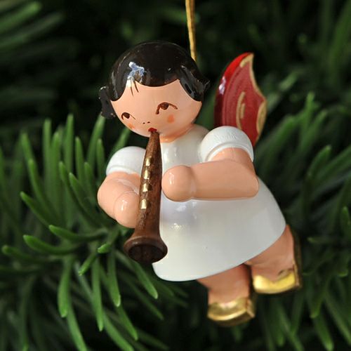 【xmas限定販売】《クリスマスオーナメント》 ウーリッヒ Uhlig 赤い羽根の天使 クラリネット