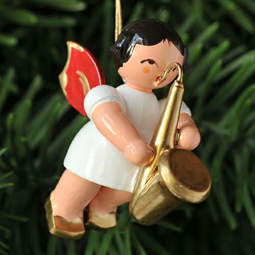 【xmas限定販売】《クリスマスオーナメント》 ウーリッヒ Uhlig 赤い羽根の天使 サックス