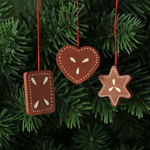 【xmas限定販売】《クリスマスオーナメント》 クリスティアンウルブリヒト Christian Ulbricht レープクーヘン茶3個(小)3シェイプ