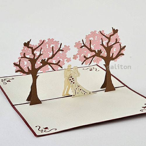 飛び出すカード 桜の木の下で