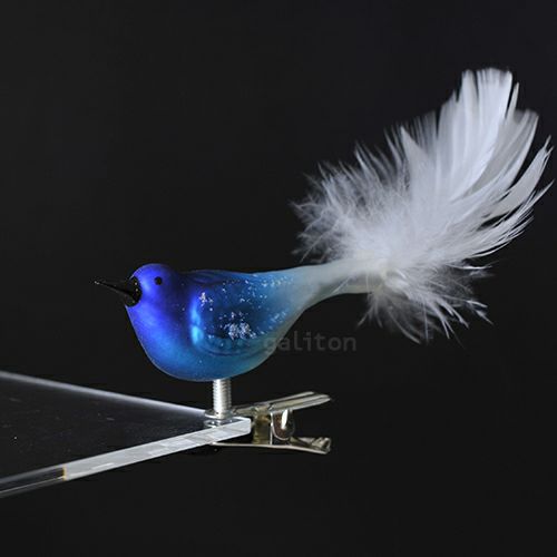 【xmas限定販売】 グラスオーナメント 鳥(小) 青濃淡 A0404