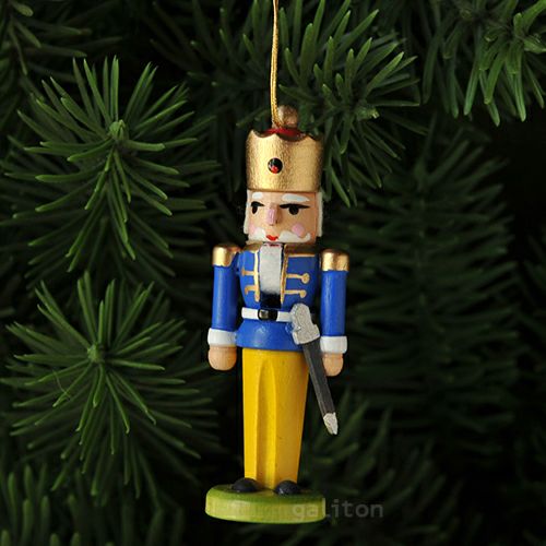 【xmas限定販売】《クリスマスオーナメント》 ミニくるみ割り 王様 青