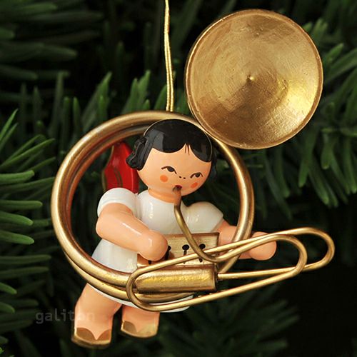 【xmas限定販売】《クリスマスオーナメント》 ウーリッヒ Uhlig 赤い羽根の天使 スーザフォン