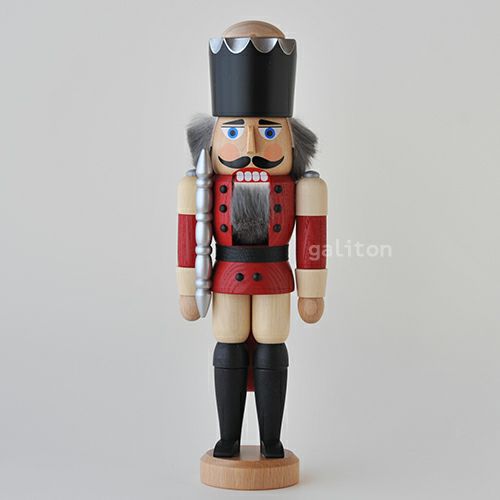 くるみ割り人形 ザイフェナーフォルクスクンスト Seiffener Volkskunst 王様(小) 赤/ナチュラル 113111