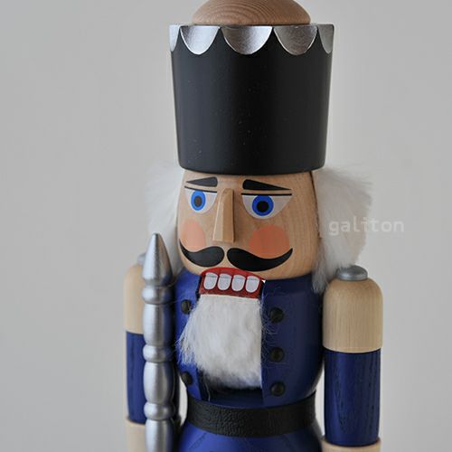 くるみ割り人形 ザイフェナーフォルクスクンスト Seiffener Volkskunst 王様(小) 青/ナチュラル 113112