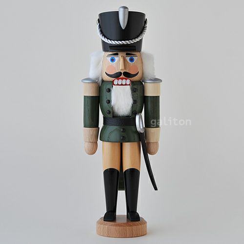 くるみ割り人形 ザイフェナーフォルクスクンスト Seiffener Volkskunst 軽騎兵(小) 緑/ナチュラル 113124
