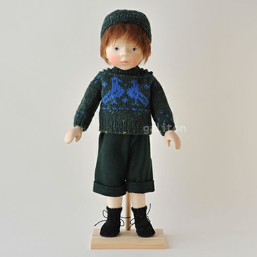 Elisabeth Pongratz ポングラッツ人形 オールウッド H208 緑セーター緑ズボン