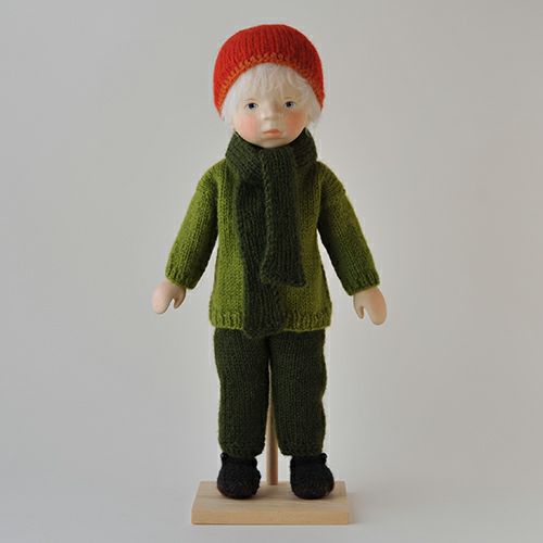 Elisabeth Pongratz ポングラッツ人形 オールウッド H314 緑セーター赤帽子