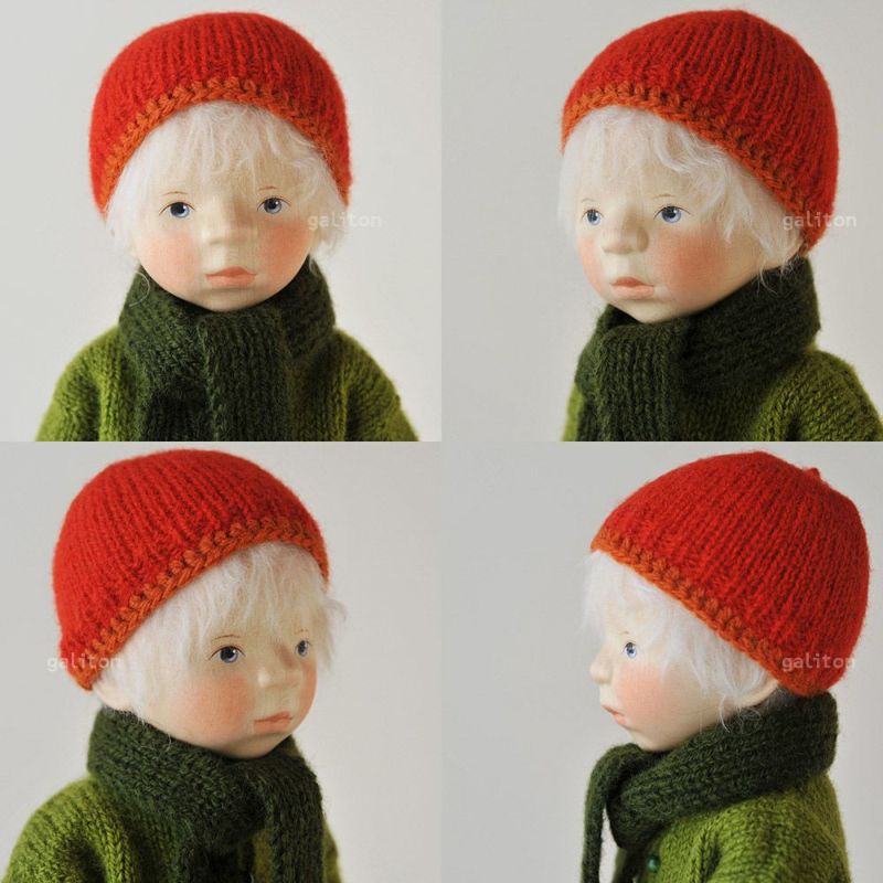 Elisabeth Pongratz ポングラッツ人形 オールウッド H314 緑セーター赤帽子