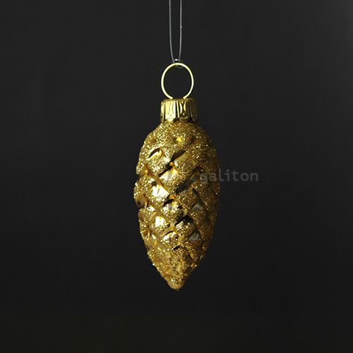 【xmas限定販売】 グラスオーナメント 松かさ（小）金 RM3151