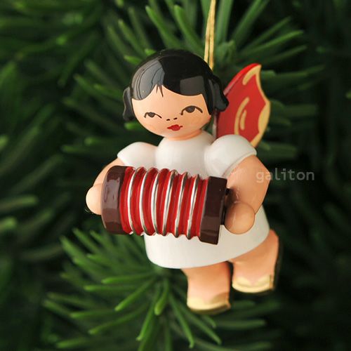 【xmas限定販売】《クリスマスオーナメント》 ウーリッヒ Uhlig 赤い羽根の天使 コンツェルティーナ