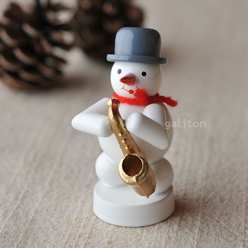 【xmas限定販売】 《ミニチュア》 雪だるまの楽団 サックス