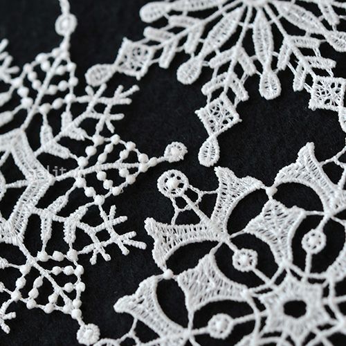 【xmas限定販売】 レースオーナメントセット 雪の結晶 ホワイトA