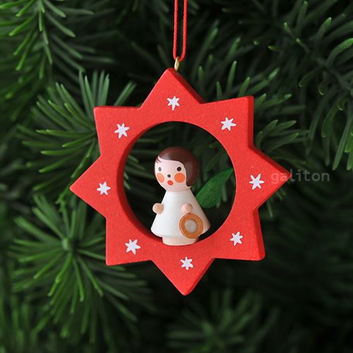 【xmas限定販売】《クリスマスオーナメント》 クリスティアンウルブリヒト Christian Ulbricht 赤い星と天使