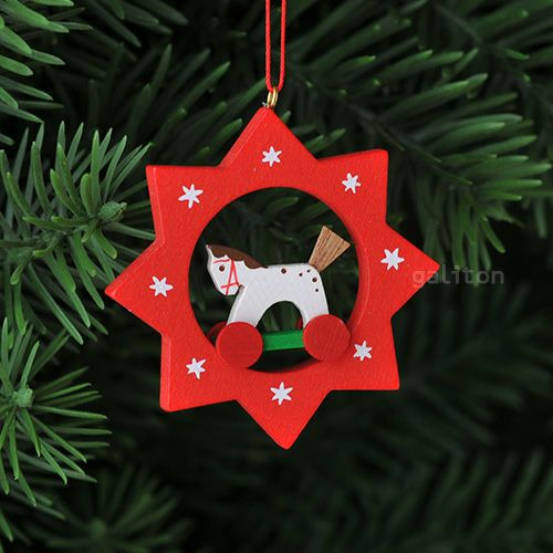 【xmas限定販売】《クリスマスオーナメント》 クリスティアンウルブリヒト Christian Ulbricht 赤い星と木馬