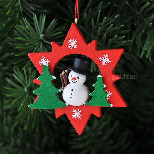 【xmas限定販売】《クリスマスオーナメント》 クリスティアンウルブリヒト Christian Ulbricht 赤い星とツリー ゆきだるま