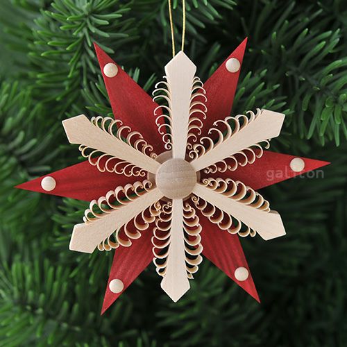 【xmas限定販売】《クリスマスオーナメント》 削り木の星H 赤 199082