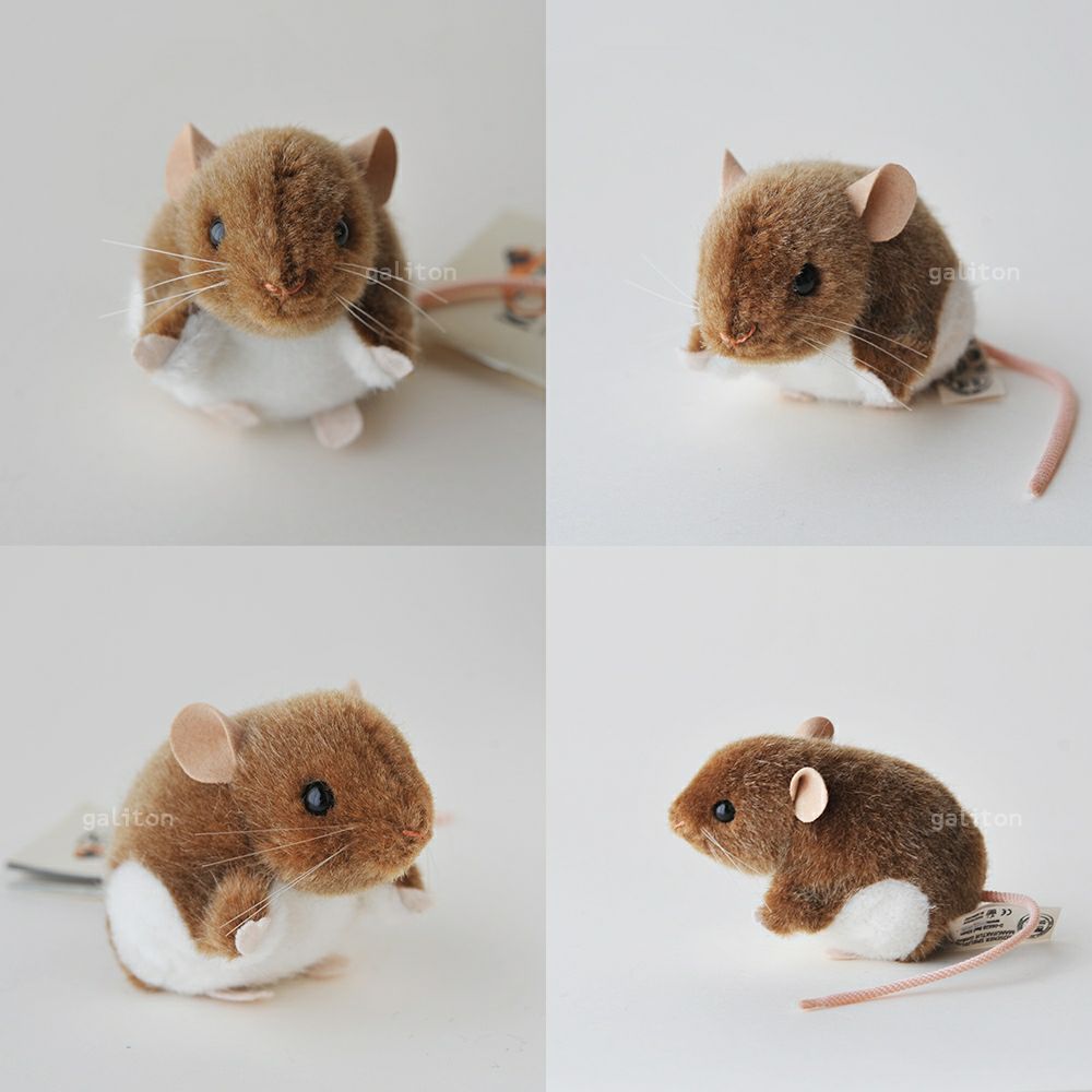 ケーセン Koesen ぬいぐるみ ねずみ 茶白 MOUSE, BROWN-WHITE