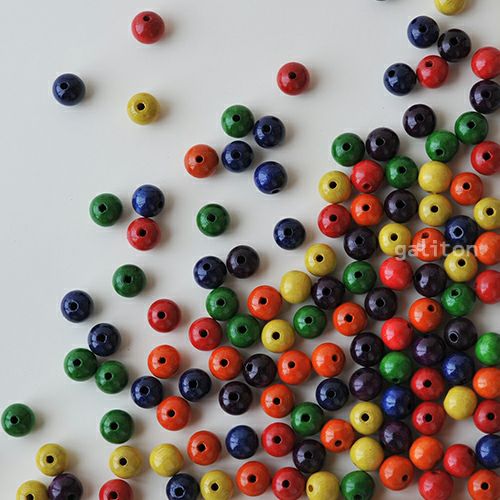 童具館 6色ビーズ・小穴3000個（6色×500個）