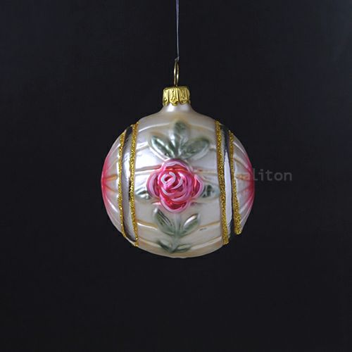 【xmas限定販売】 グラスオーナメント バラと太陽 30009