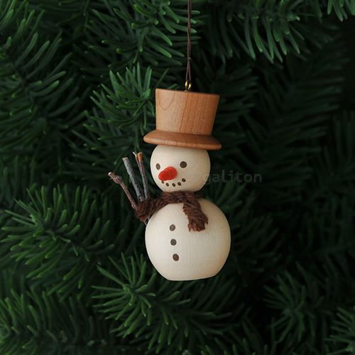 【xmas限定販売】《クリスマスオーナメント》 クリスティアンウルブリヒト Christian Ulbricht とんがり鼻のゆきだるま白木マフラー(特大)