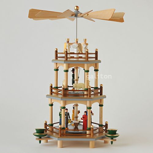 昭和レトロ 木製 クリスマスピラミッド 3段 約30cm 【公式通販】