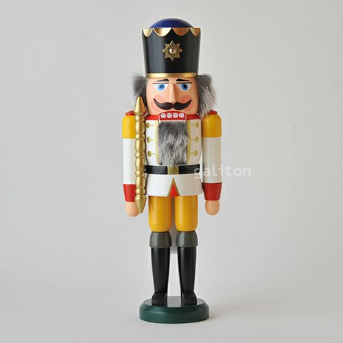 くるみ割り人形 ザイフェナーフォルクスクンスト Seiffener Volkskunst 王様 白 112013