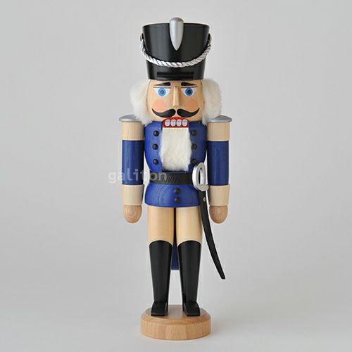 くるみ割り人形 ザイフェナーフォルクスクンスト Seiffener Volkskunst 軽騎兵(小) 青/ナチュラル 113122