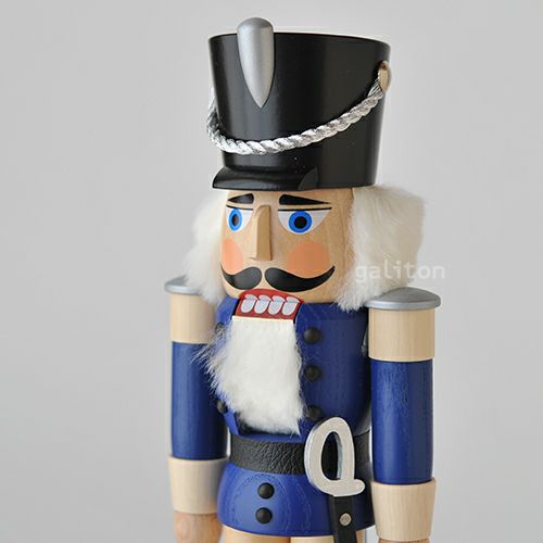 くるみ割り人形 ザイフェナーフォルクスクンスト Seiffener Volkskunst 軽騎兵(小) 青/ナチュラル 113122