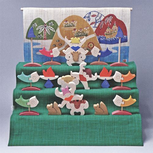 小黒三郎 三童子三段飾り 特製垂幕 山里
