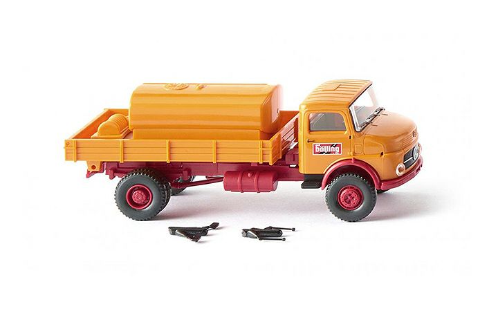ヴィーキング Wiking 043802 Flatbed tipper w. veh. mount. tank (MB LAK) Bolling