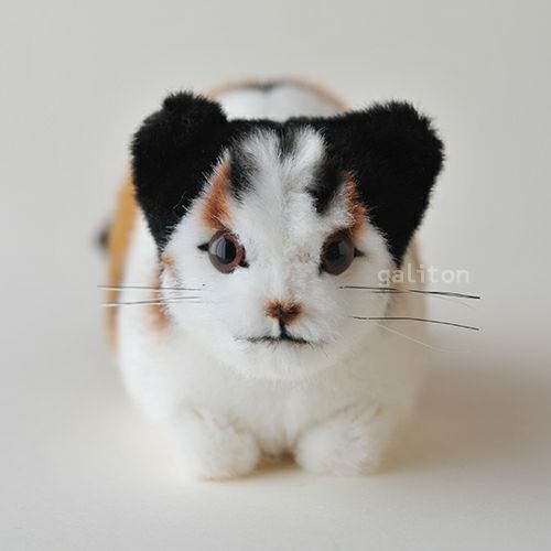 ケーセン Koesen ぬいぐるみ 猫 ミニ 三毛 Gluckskatze, mini