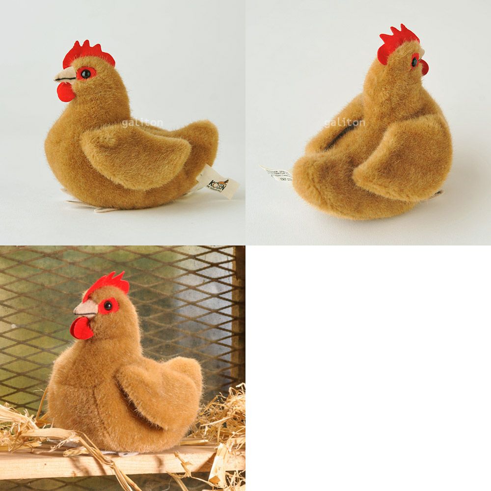 ケーセン Koesen ぬいぐるみ めんどり（小）赤茶