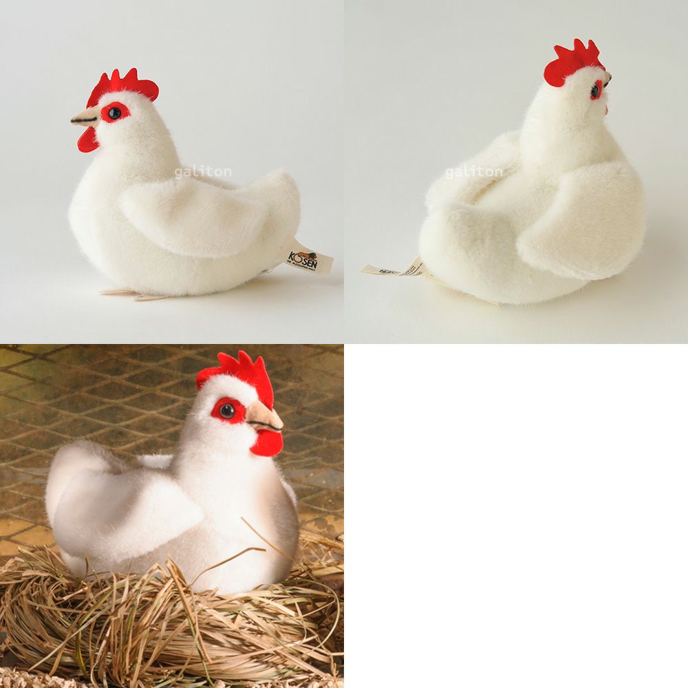 ケーセン Koesen ぬいぐるみ めんどり（小）白