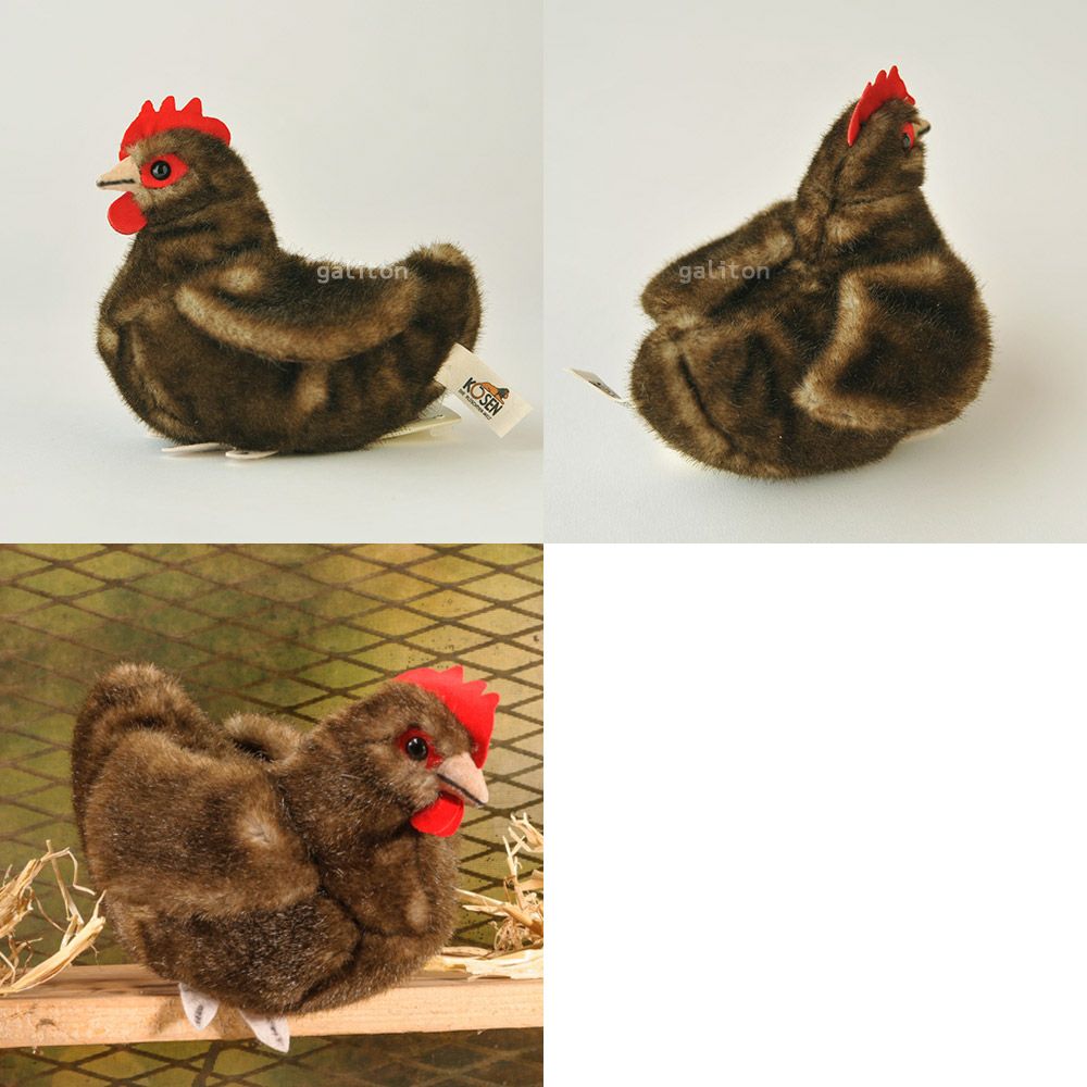 ケーセン Koesen ぬいぐるみ めんどり（小）茶