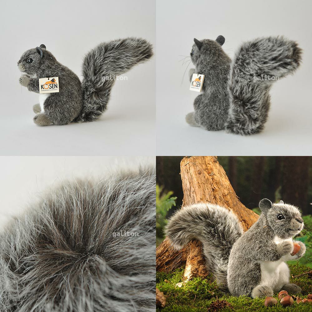 ケーセン Koesen ぬいぐるみ ハイイロリス