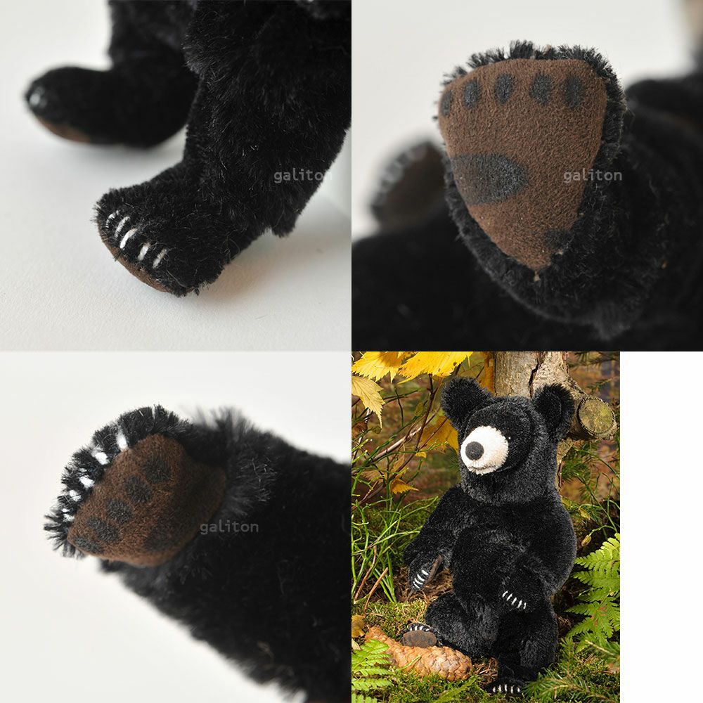 ケーセン Koesen ぬいぐるみ 限定版モヘアブラックベア（ミニ）