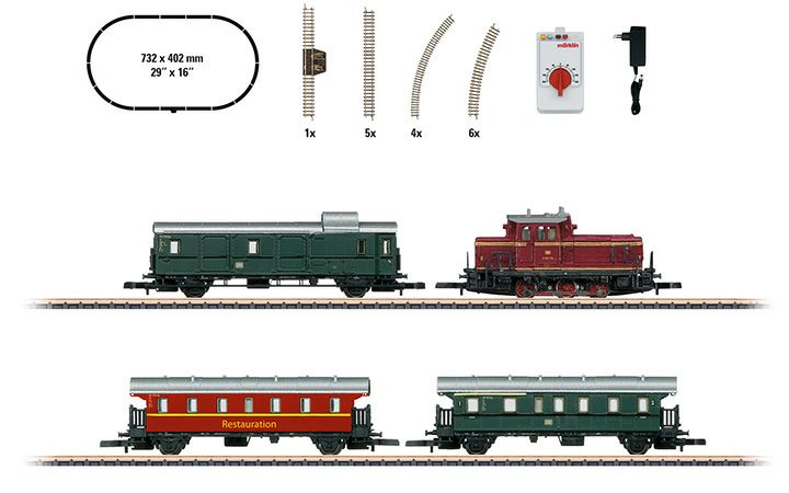 maerklin/メルクリン 81871 Zゲージスターターセット ディーゼル機関車DB BRV60