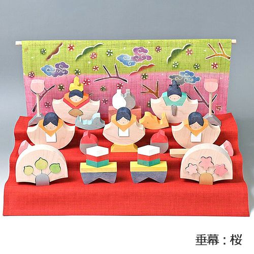 小黒三郎 銀杏びな三段飾り 特製垂幕