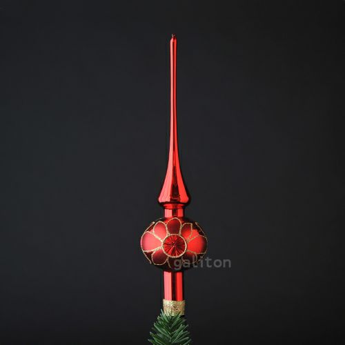 【xmas限定販売】 グラスツリートップ花 赤 0411r