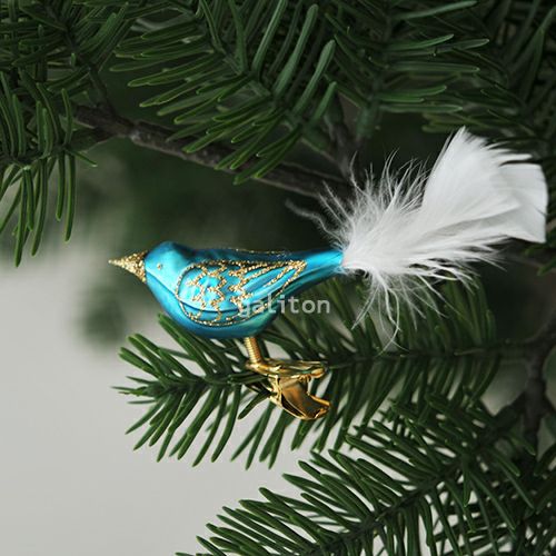 【xmas限定販売】 グラスオーナメント 鳥(小)ターコイズA0067714