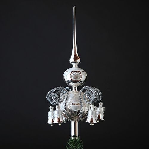 【xmas限定販売】 グラスツリートップ 鐘付 シルバー SP763D