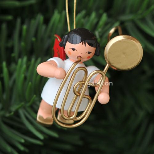 【xmas限定販売】《クリスマスオーナメント》 ウーリッヒ Uhlig 赤い羽根の天使 バストロンボーン