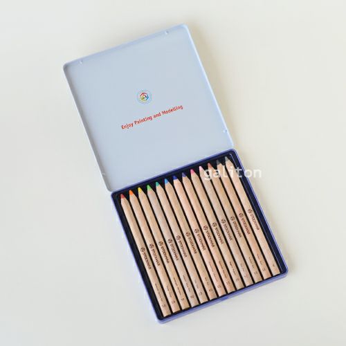 シュトックマー Stockmar 三角軸色鉛筆12色+鉛筆B メタルケース入
